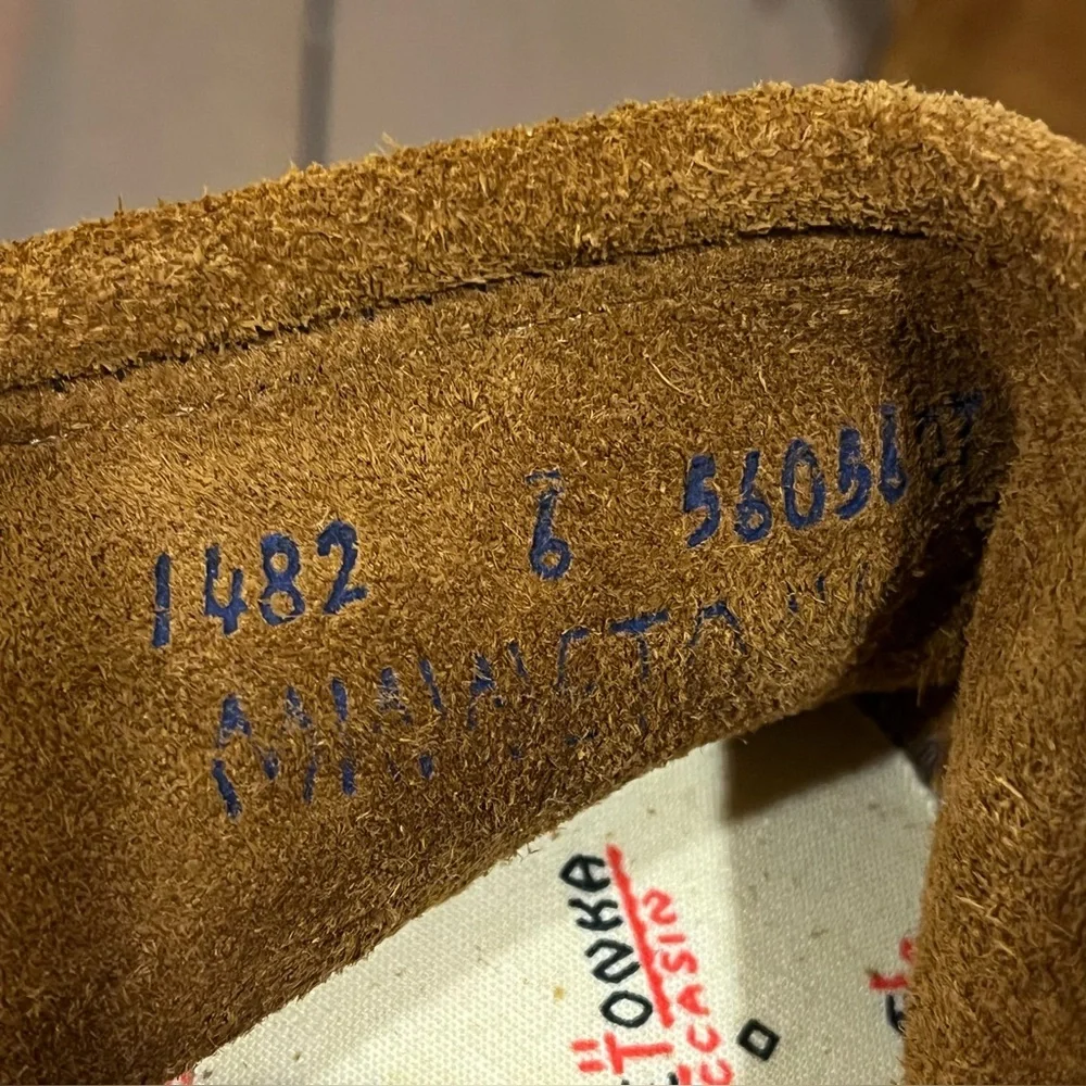 Kids Minnetonka Moccasins Brown Suede Fringe Toddler Size 6 Native American